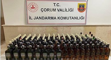 Çorum'da 59 şişe kaçak içki ele geçirildi