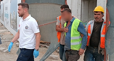 Boğazına demir parçası çarpan işçi yaralandı