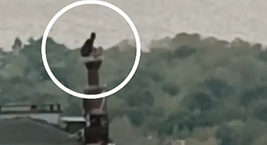 Cezaevi firarisi polisten kaçarken çıktığı çatıdaki bacanın üzerinde yakalandı