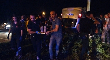 Kontrolden çıkan araç takla attı: 2'si çocuk 3 yaralı