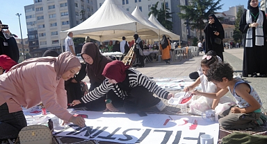 Samsunlu çocuklar Filistinli kardeşleri için resim çizdi