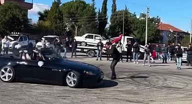 Gelin ve damadın drift şovu pahalıya patladı